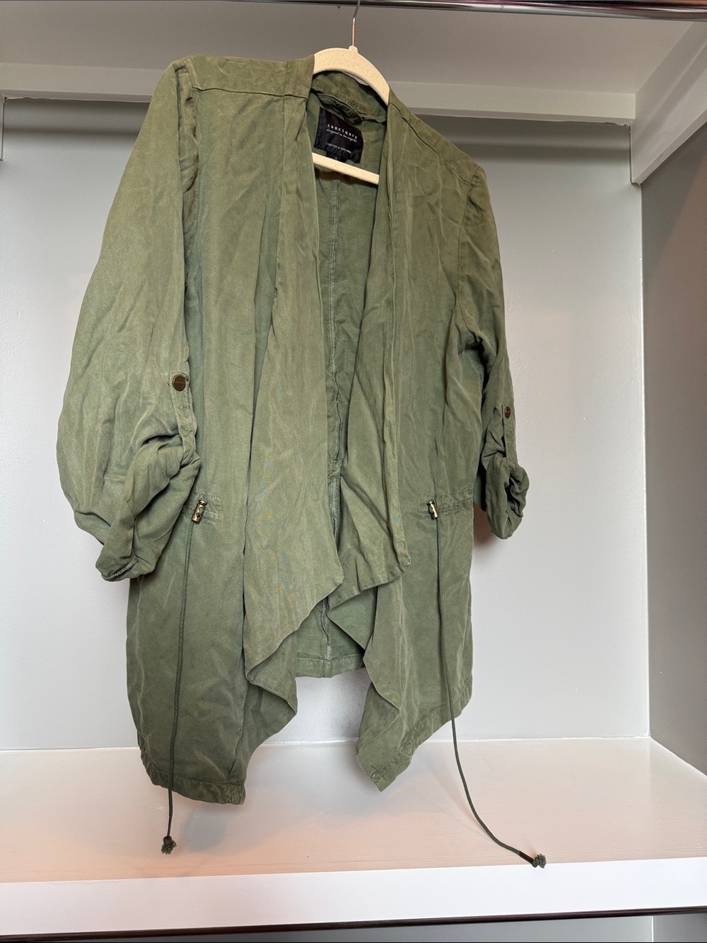 Sanctuary Olive Green Utility Draped Jacket
